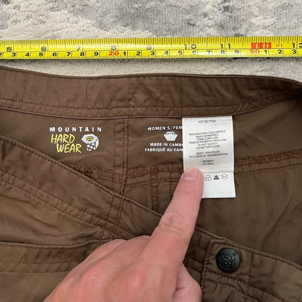 Women's Sz 6 MOUNTAIN HARDWEAR Hardware Brown CAPRI PANT OL1153 Nylon - Picture 4 of 7